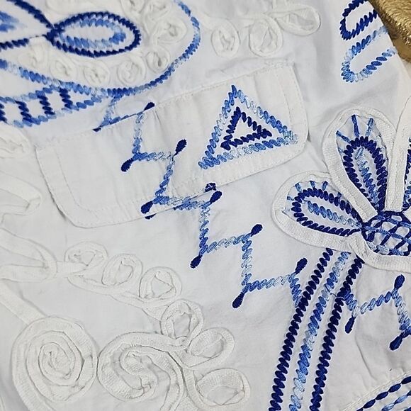 100% Cotton Embroidered Jacket with Mandarin Collar - Picture 11 of 12